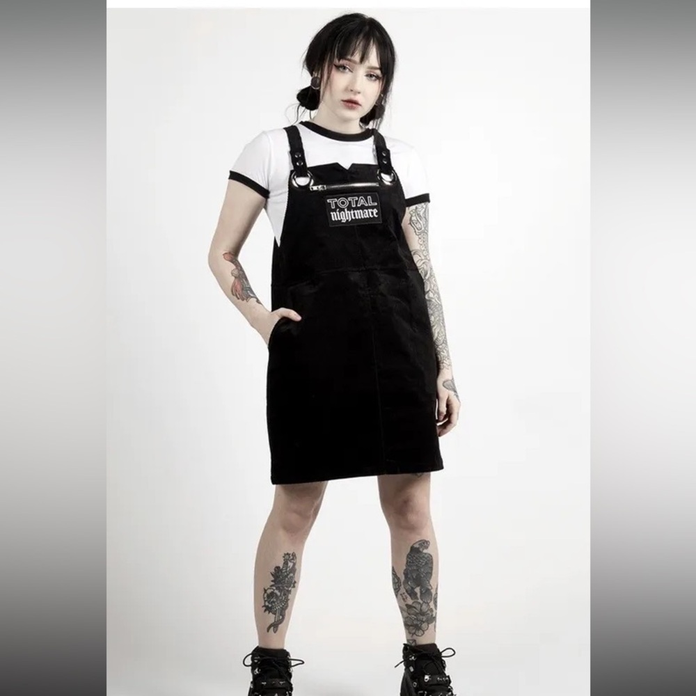 Disturbia Total Nightmare Corduroy Pinafore Dress S LNC